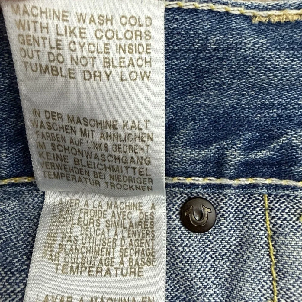 True Religion Ricky Big T Shorts Mens 38 Light Wash Denim Relaxed Y2K Skater